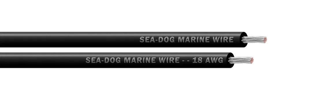 8018012 – SEA DOG Primary Wire, Stranded Conductor 18 Gauge Black 100 Foot Spool Tinned Copper Conductor/ PVC Insulat...